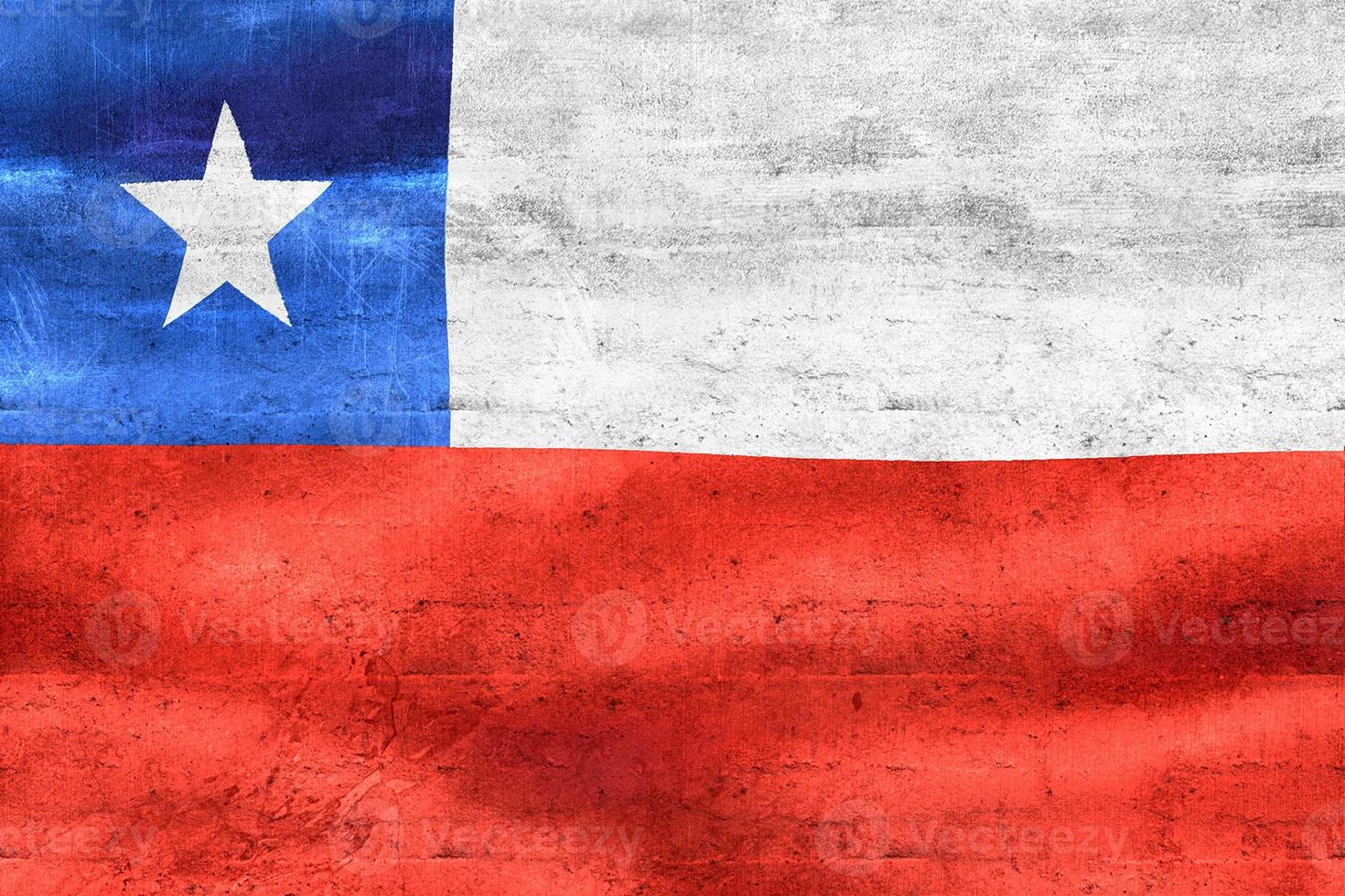 vlag van chili - realistische wapperende stoffen vlag foto