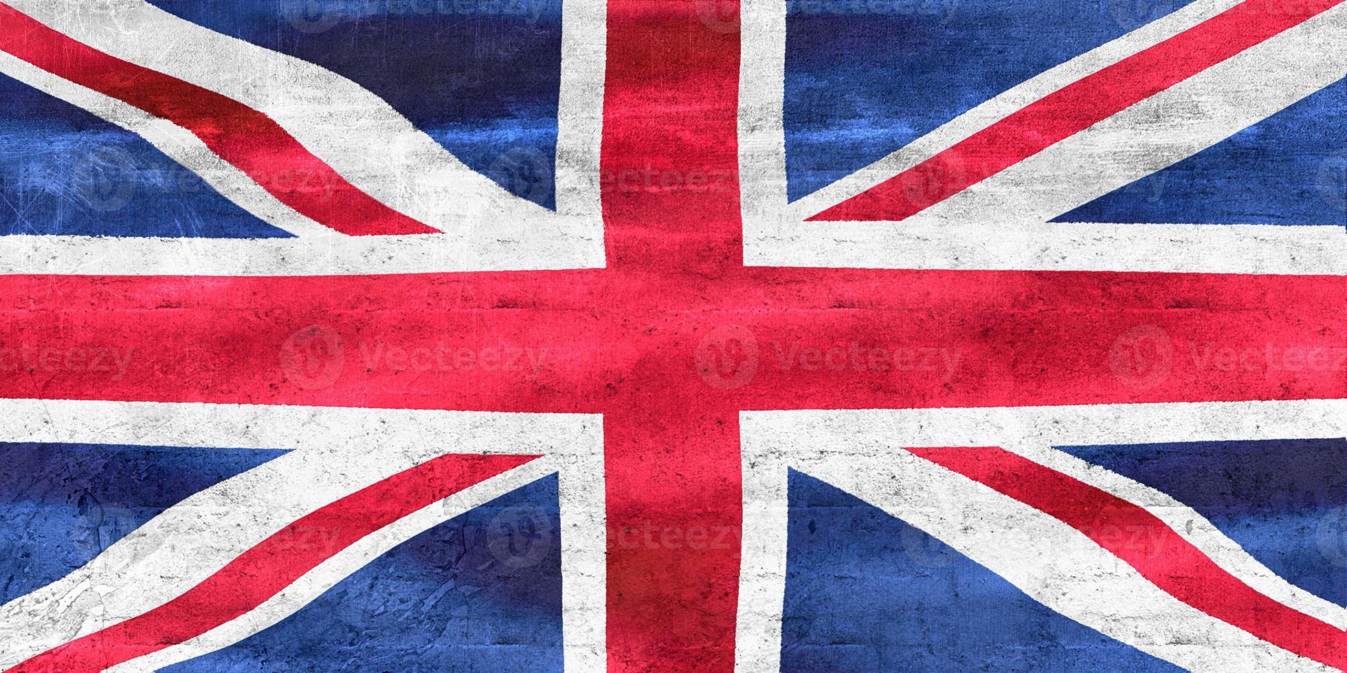 vlag van het verenigd koninkrijk - realistische wapperende stoffen vlag foto