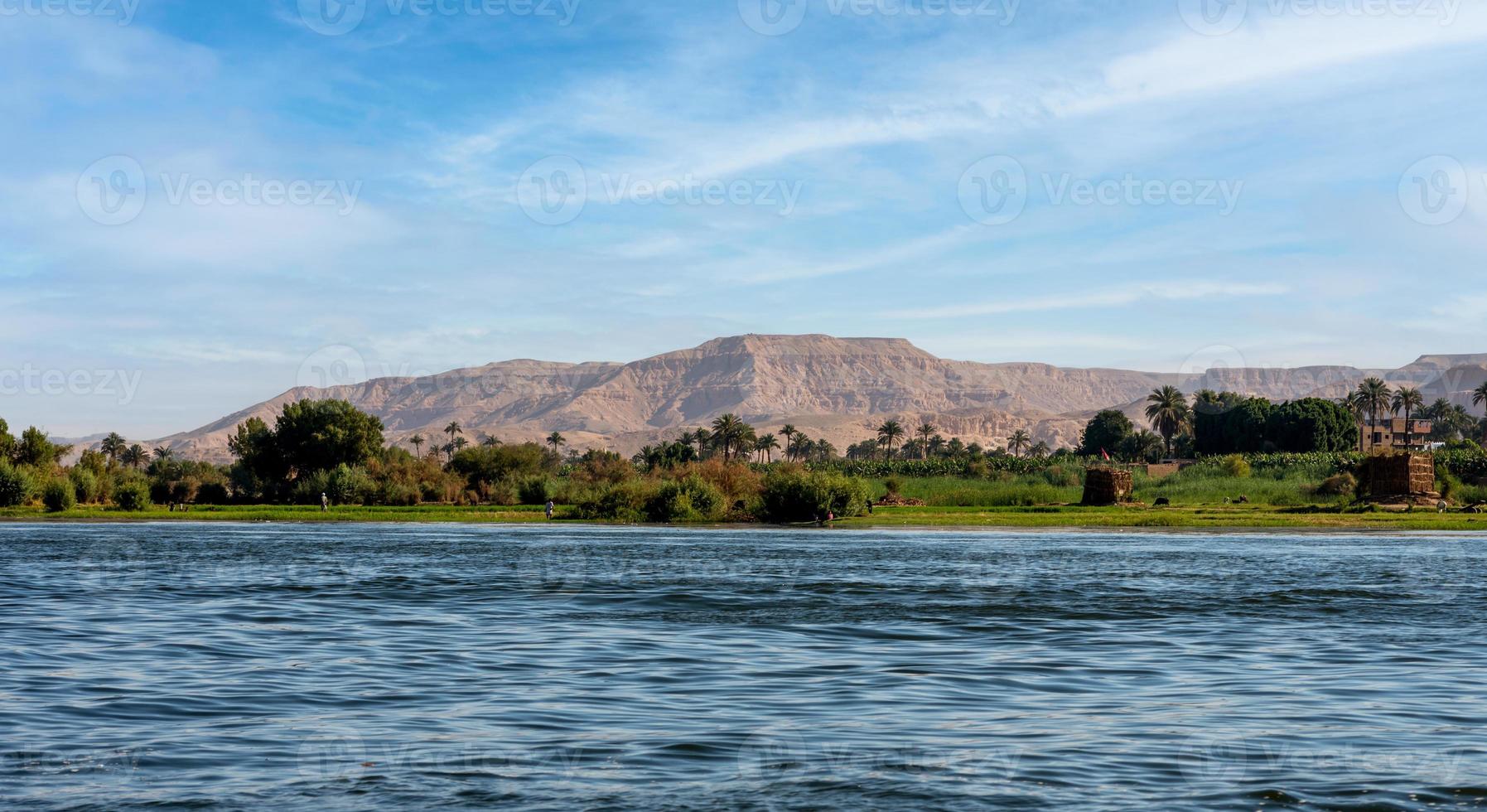 banken van de Nijl rivier- in Egypte foto