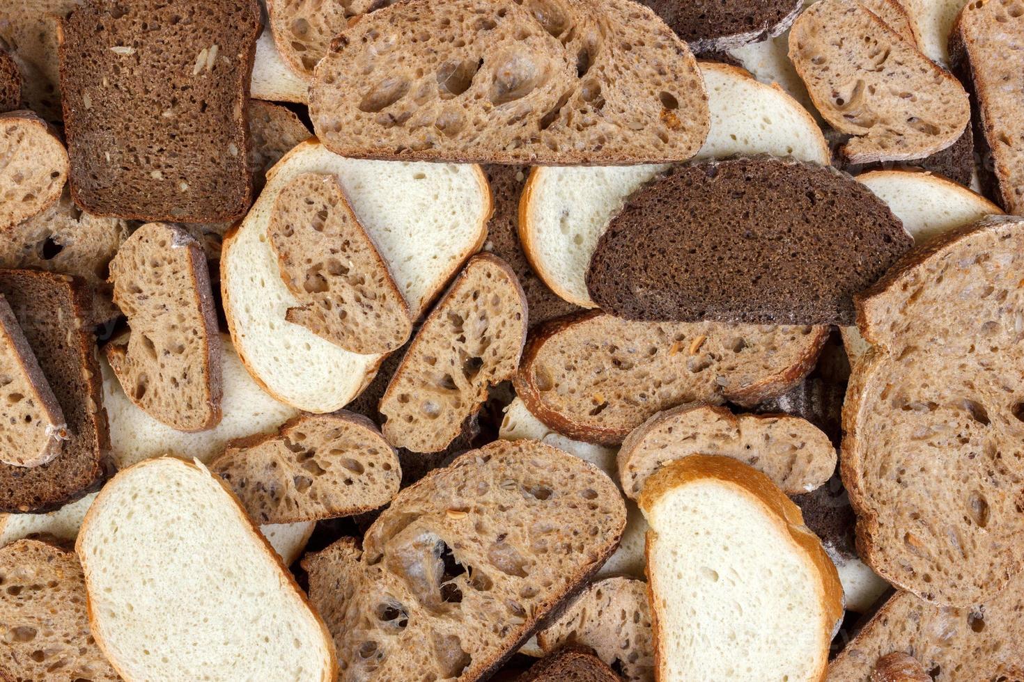 veel plakjes van brood net zo achtergrond. top visie foto