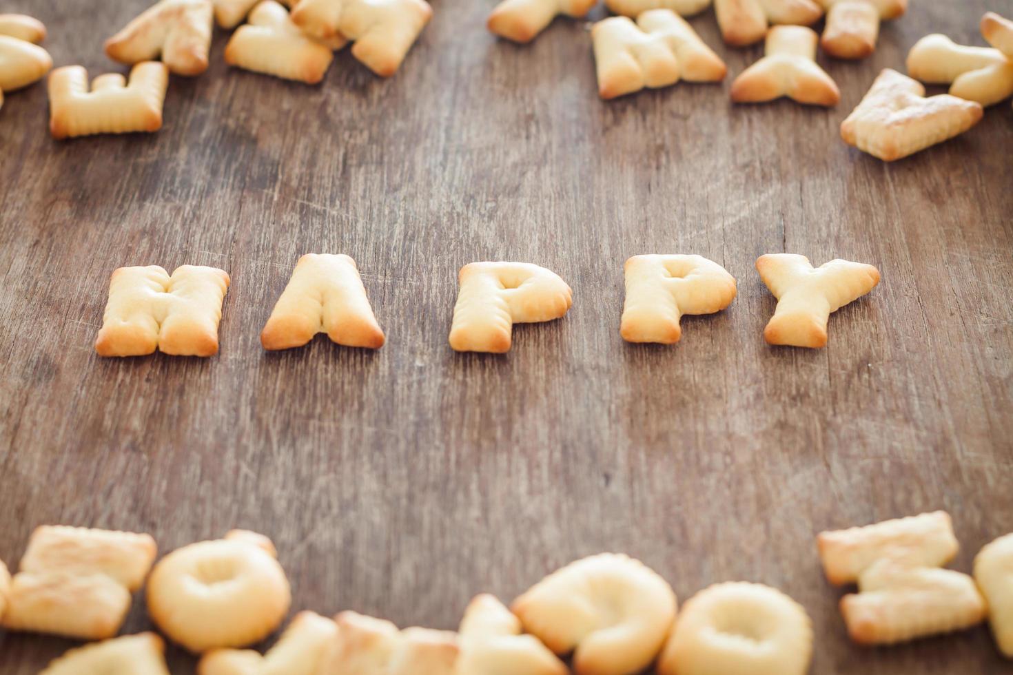 gelukkige alfabetkoekjes foto