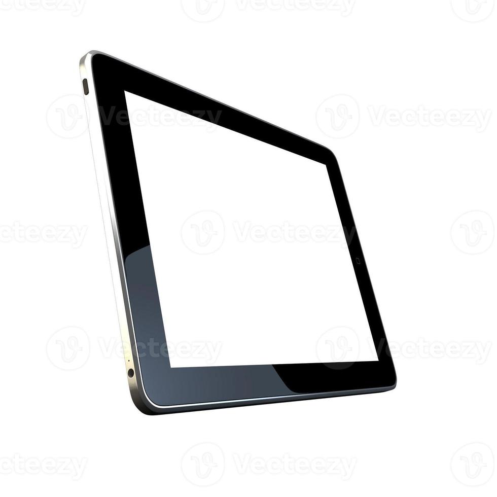 tablet computer met blanco scherm geïsoleerd Aan wit achtergrond. 3d weergave. foto