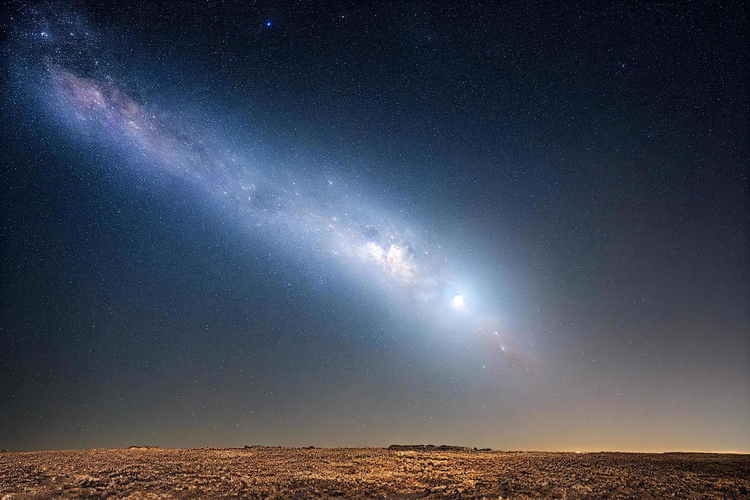 heelal Melkweg sterrenhemel nacht in ruimte achtergrond. foto