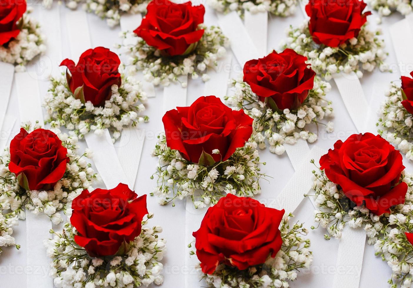 ornamenten Aan de hand- van rozen liggen in een rij foto