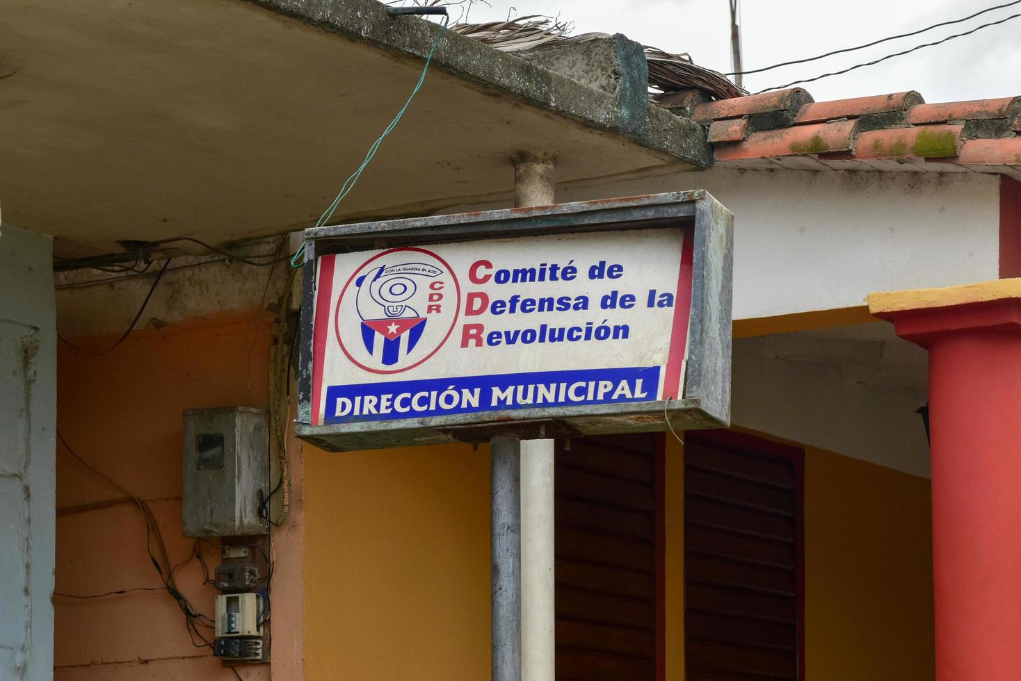 revolutionair propaganda cdr teken vertegenwoordigen de commissie voor de verdediging van de revolutie in vinales Cuba foto