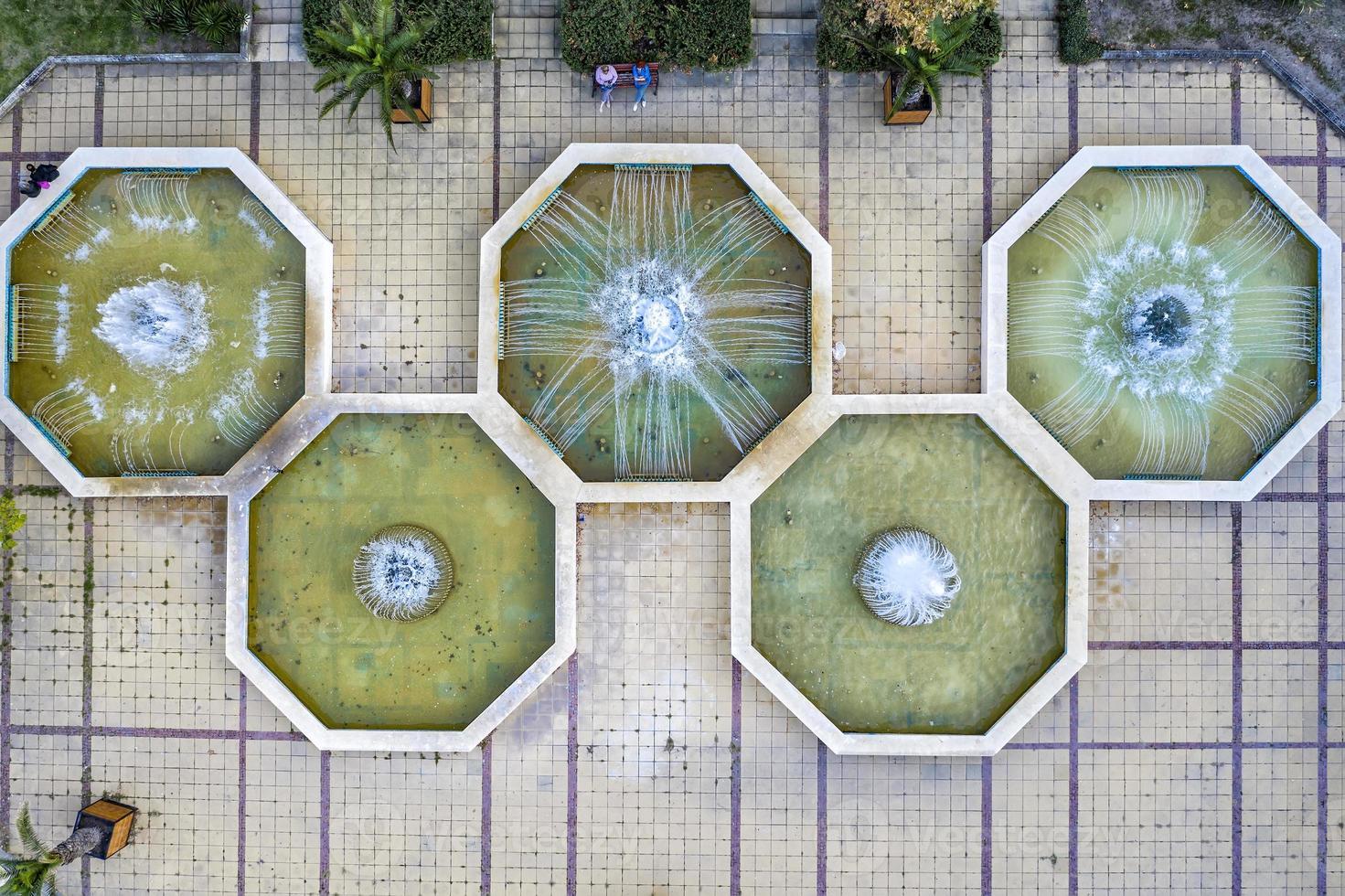 antenne top visie van de fontein in de stad. dar fotografie foto