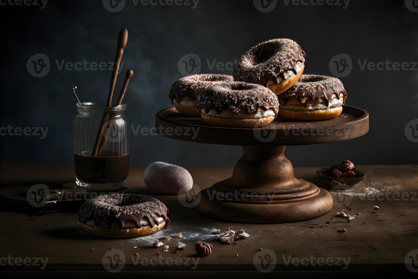 donuts Aan wit achtergrond, perfect voor reclame, verpakking, menu's, kookboeken. markeren structuur en details, schot van bovenstaande, hoge resolutie geschikt voor afdrukken, affiches, banners en meer foto