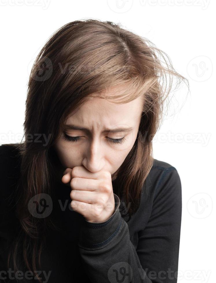 tiener meisje lijdt van een verkoudheid foto
