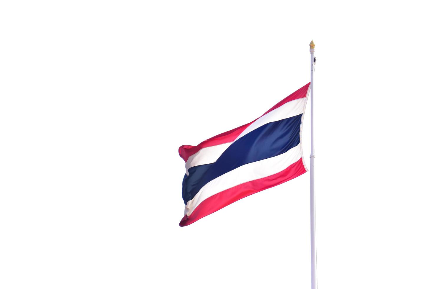 vlag van thailand geïsoleerd op een witte achtergrond. foto