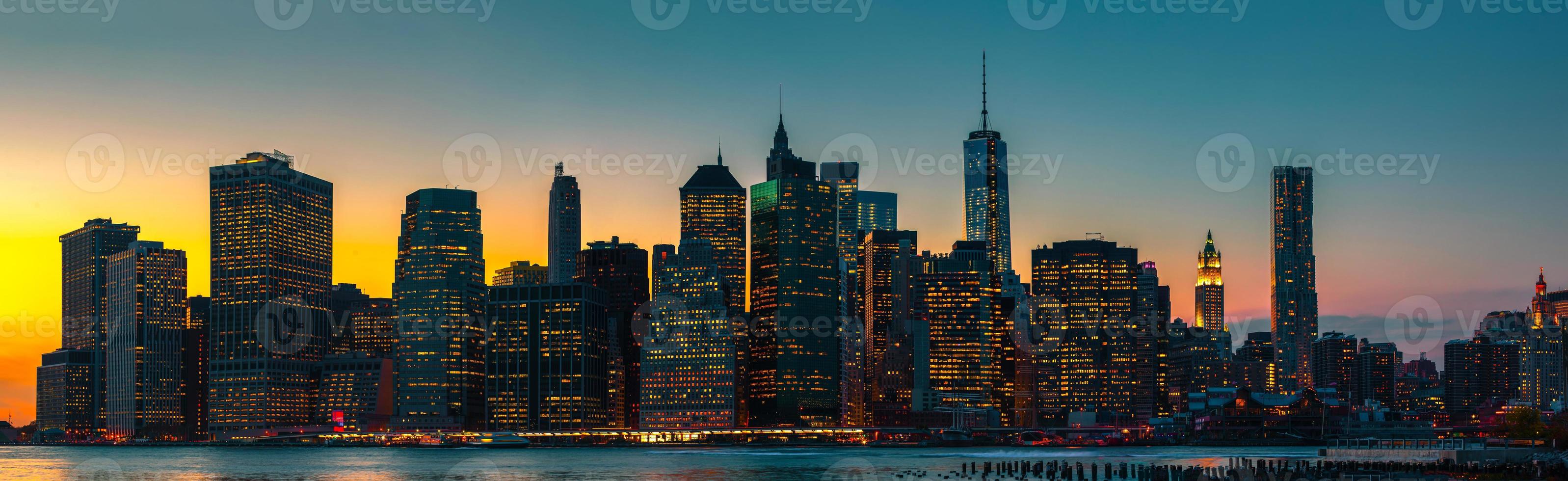 New York skyline van de stad panorama foto