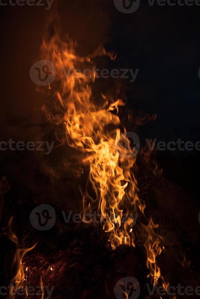 brand vlammen op een zwarte achtergrond foto