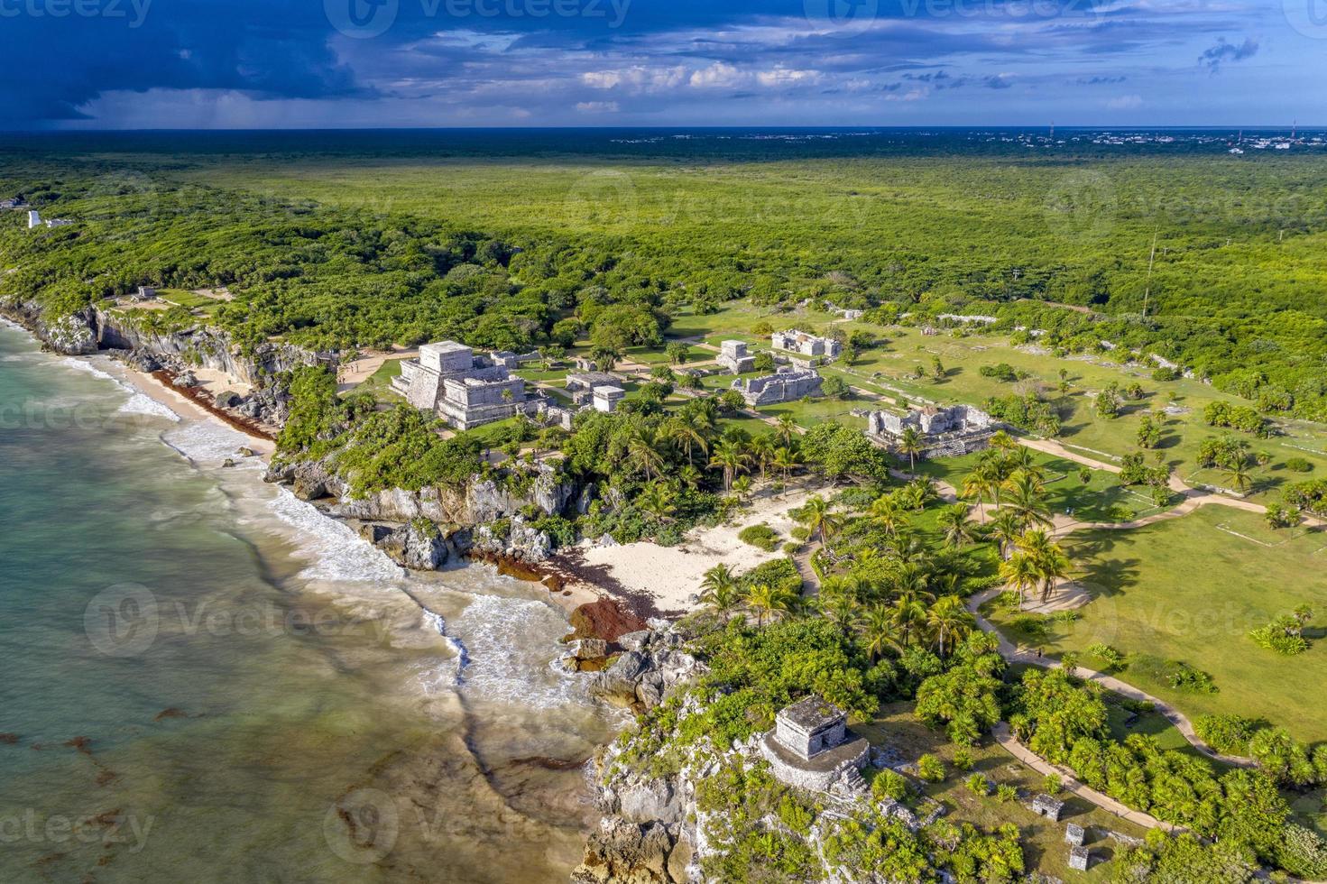 tulum Maya ruïnes antenne visie panorama foto