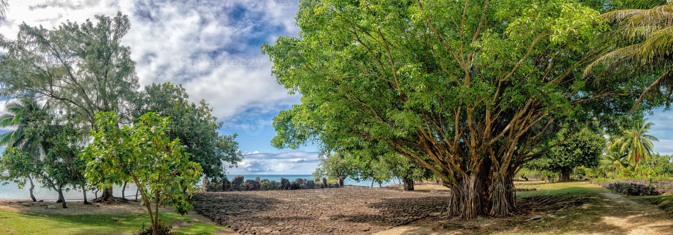 taputapuatea marae van raiatea Frans Polynesië UNESCO archeologisch plaats foto