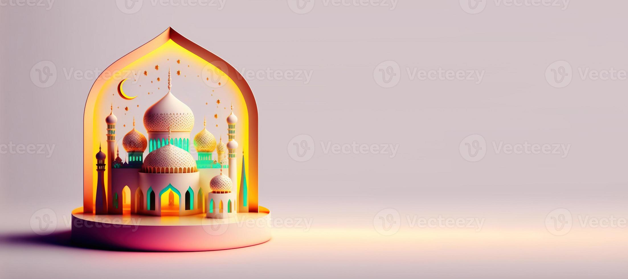 moskee digitaal illustratie voor eid Islamitisch Ramadan groet foto