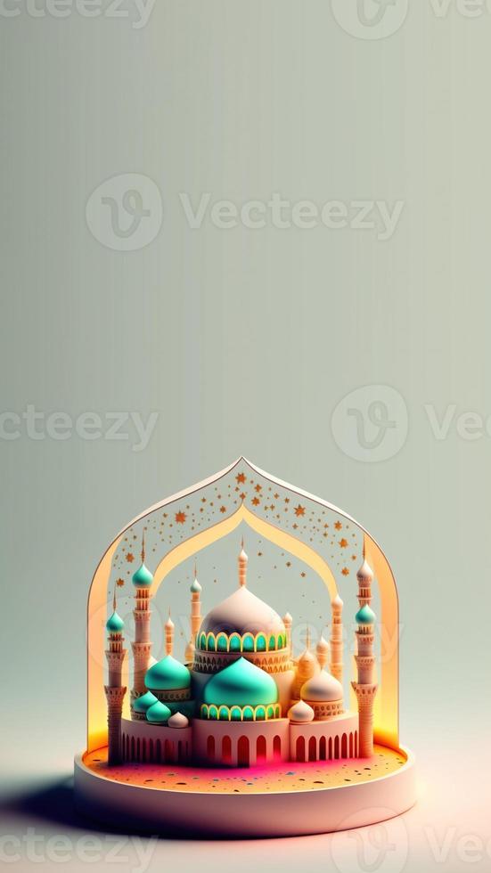 3d illustratie van Islamitisch sociaal media post instagram verhaal foto