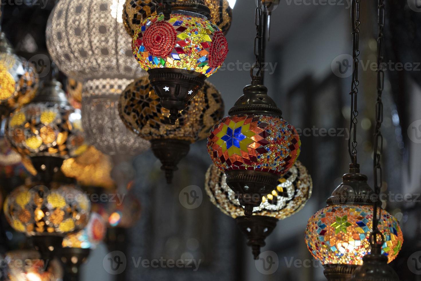 Arabisch glas kleurrijk lamp lantaarn foto