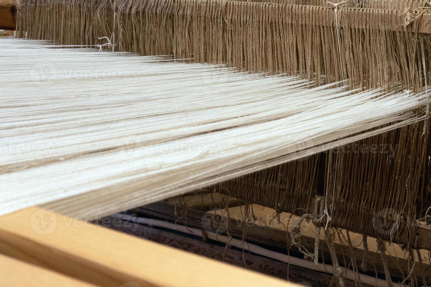 oud weefgetouw antiek het weven naaien machine detail foto