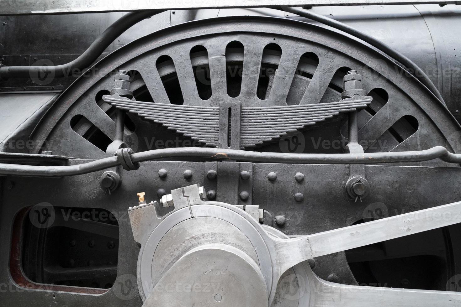 oud stoom- trein wielen detail foto