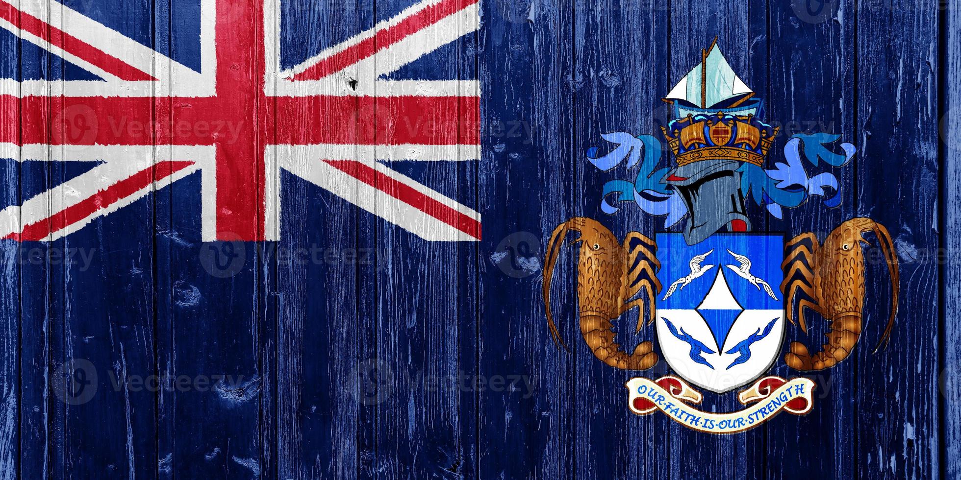 vlag van de Brits overzee gebied van de tristan da cunha eiland Aan een getextureerde achtergrond. concept collage. foto