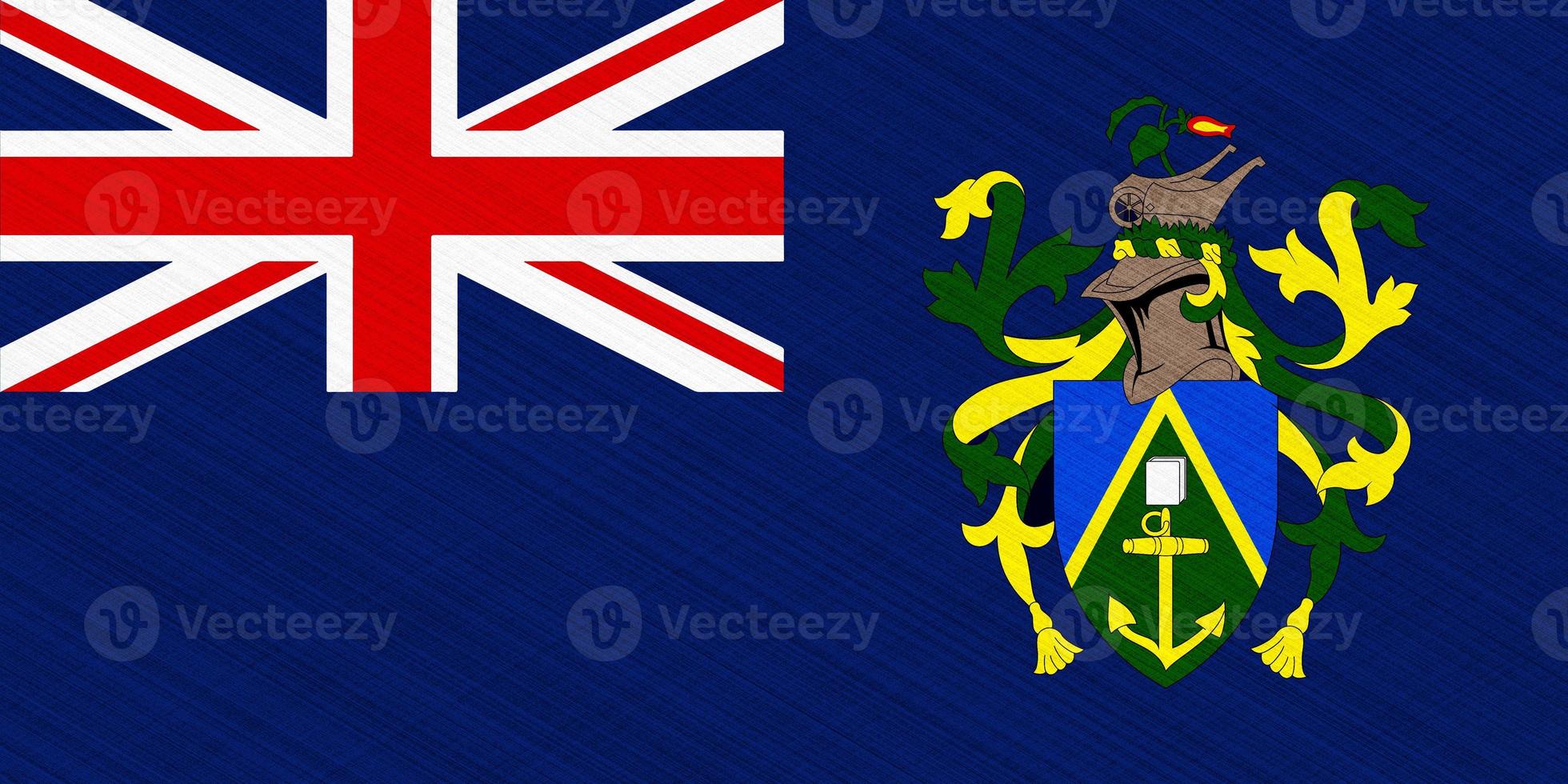 vlag van de Brits overzee gebied van pitcairn eilanden Aan een getextureerde achtergrond. concept collage. foto