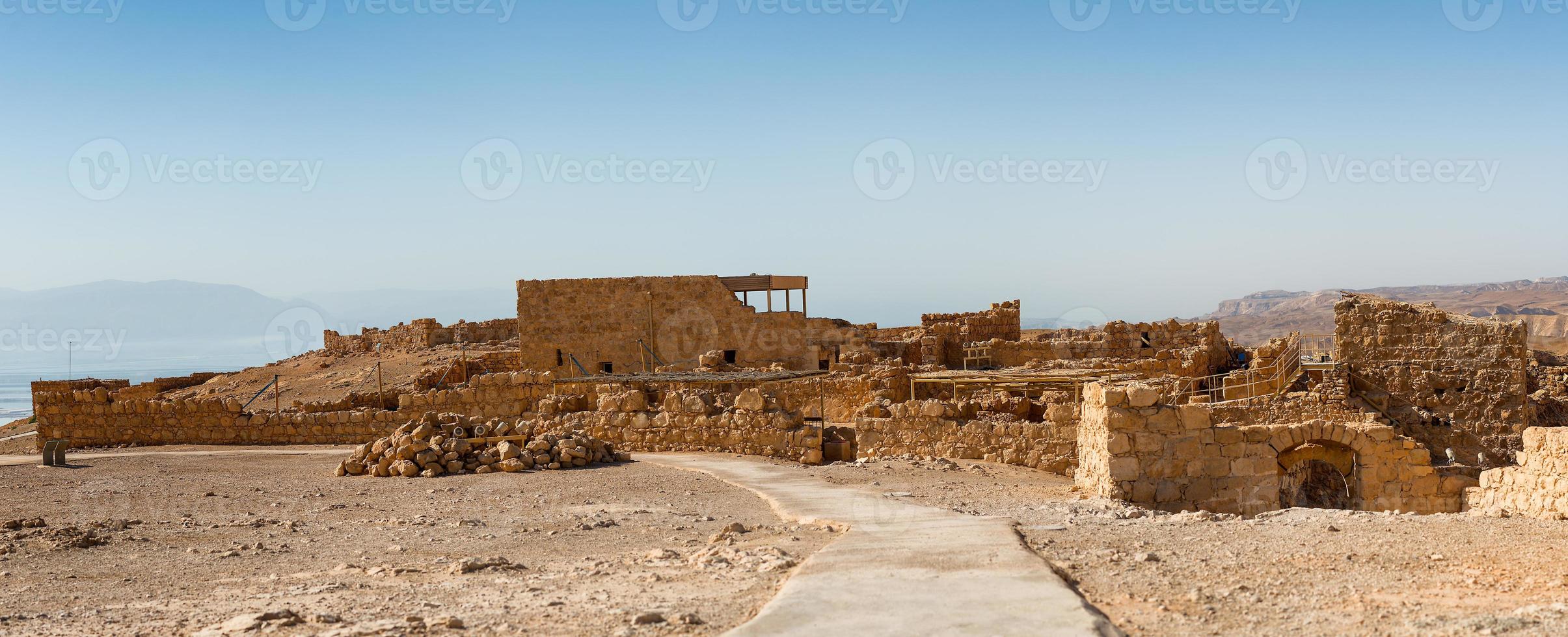 ruïnes van masada, oude verrijking in de zuidelijk wijk van Israël foto