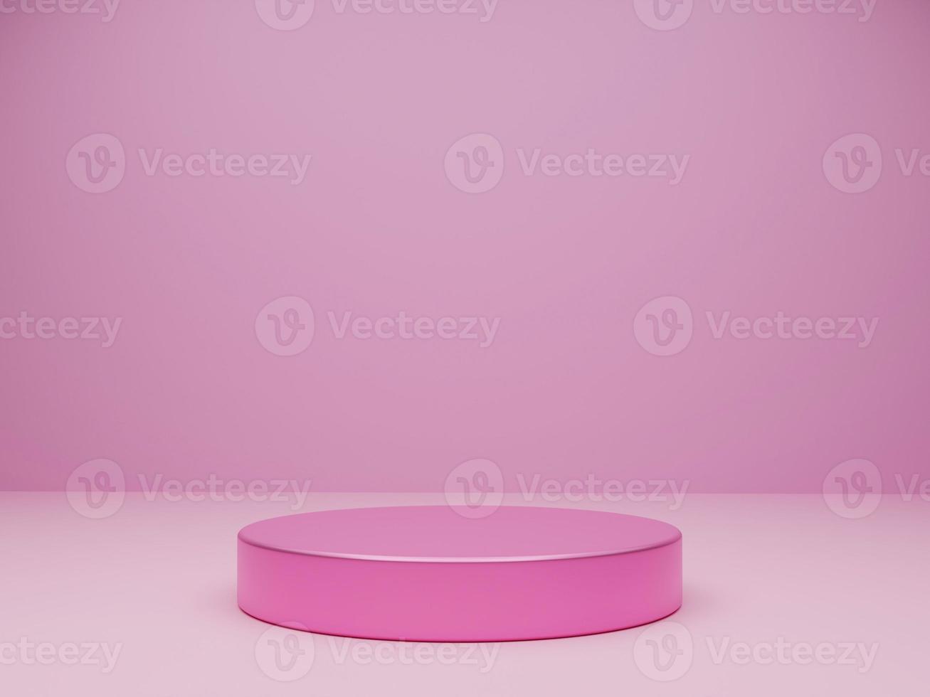 abstract meetkundig vorm geven aan. 3d roze podium staan in pastel kleur. 3d geven ontwerp voor banier, Scherm Product presentatie Aan website. foto