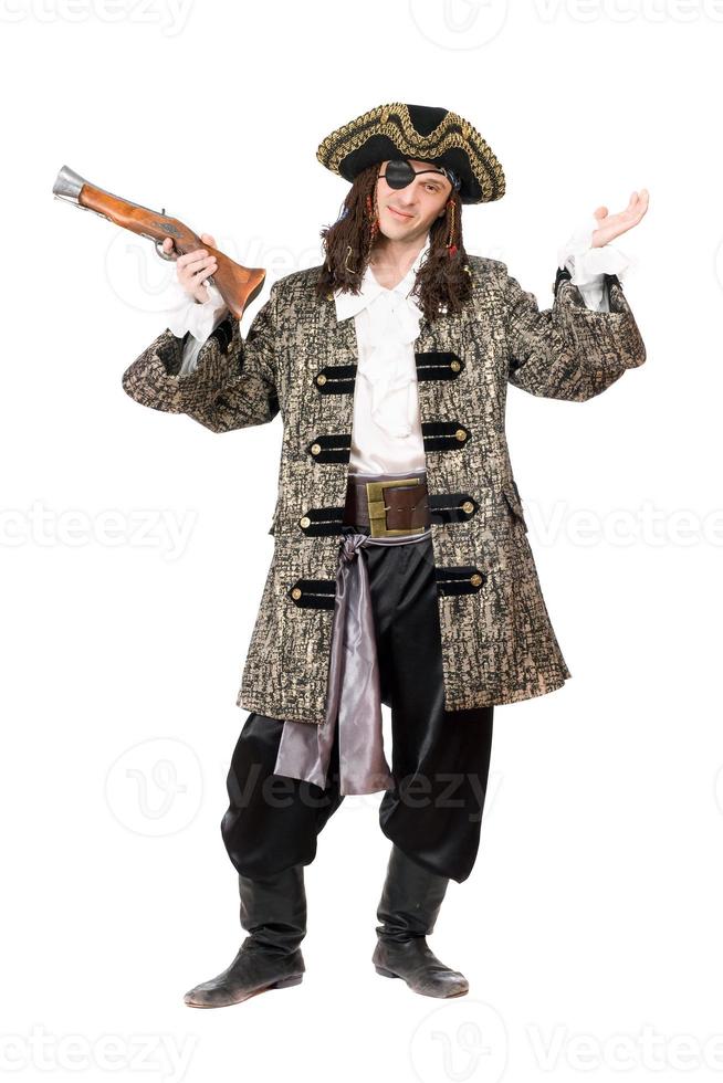 expressief piraat met een pistool foto
