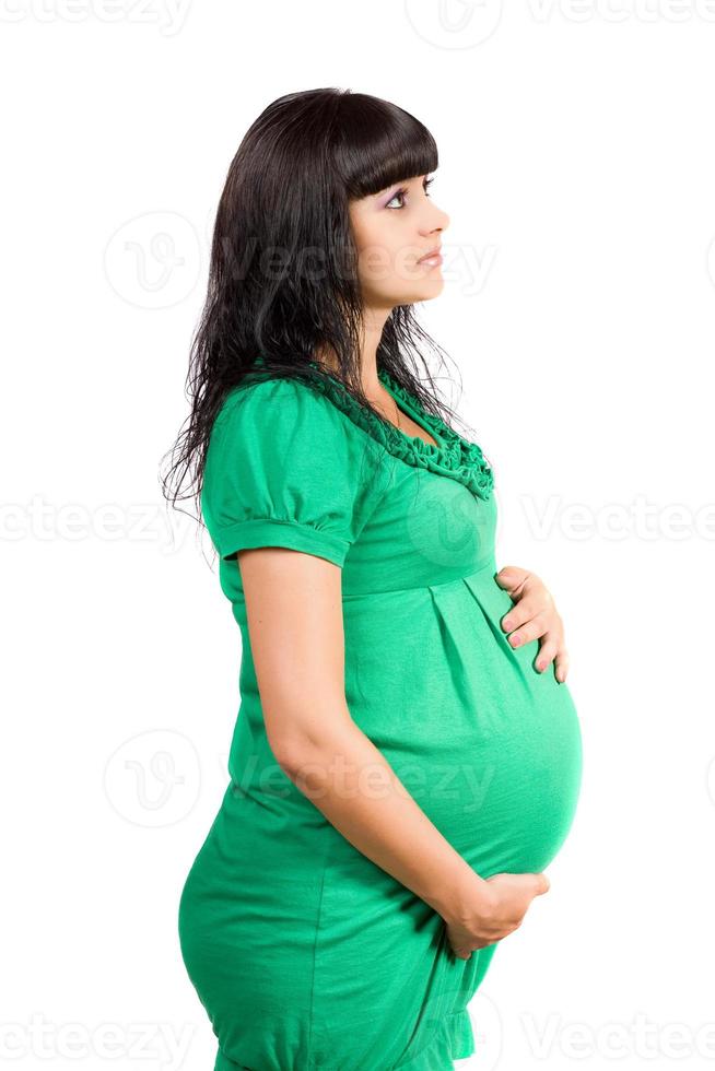 portret van een zwanger mooi meisje foto