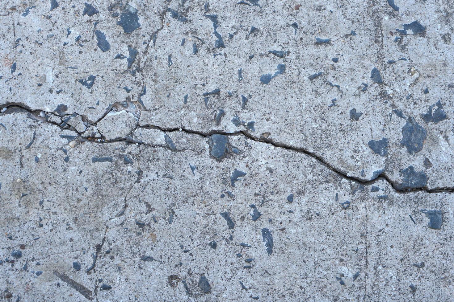 cement weg achtergrond met bodem verzakking scheuren foto