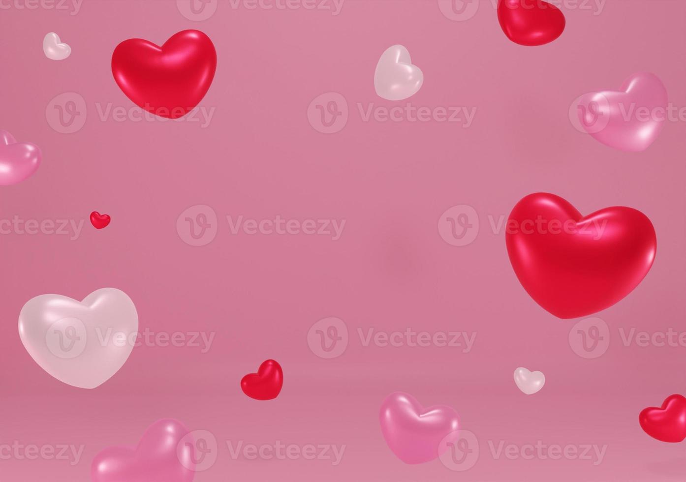 3d romantisch achtergrond voor Valentijn dag foto