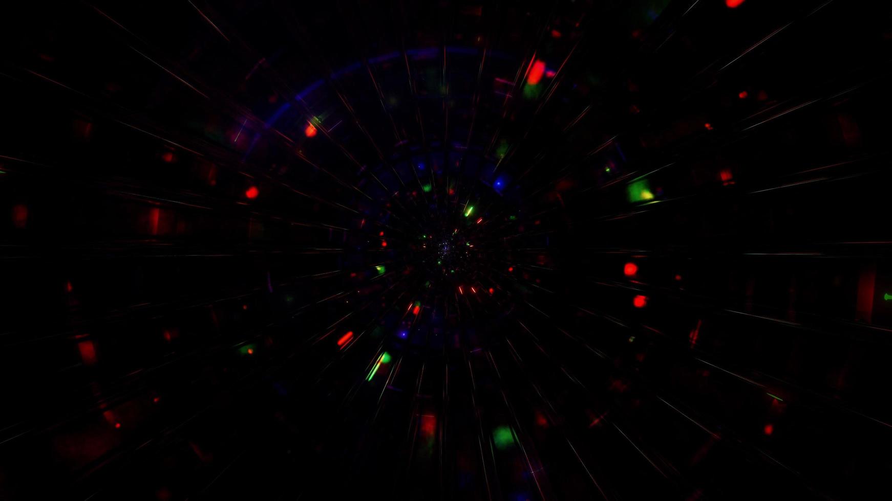 gloeiende neon deeltjes donkere ruimte 3d illustratie achtergrond behang ontwerp kunstwerk foto