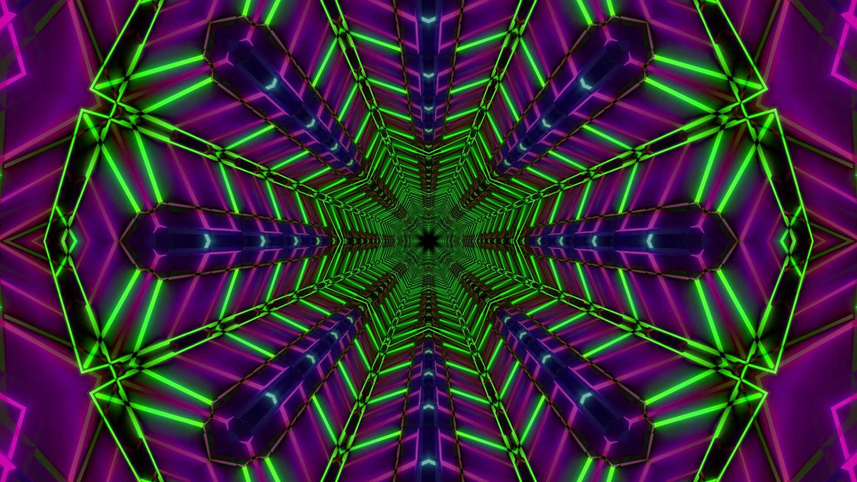 groene radar gekleurde neon ster 3d illustratie achtergrond behang ontwerp kunstwerk foto