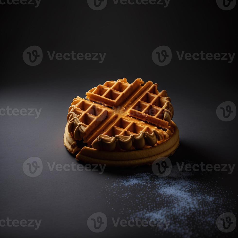 wafels Aan zwart achtergrond foto