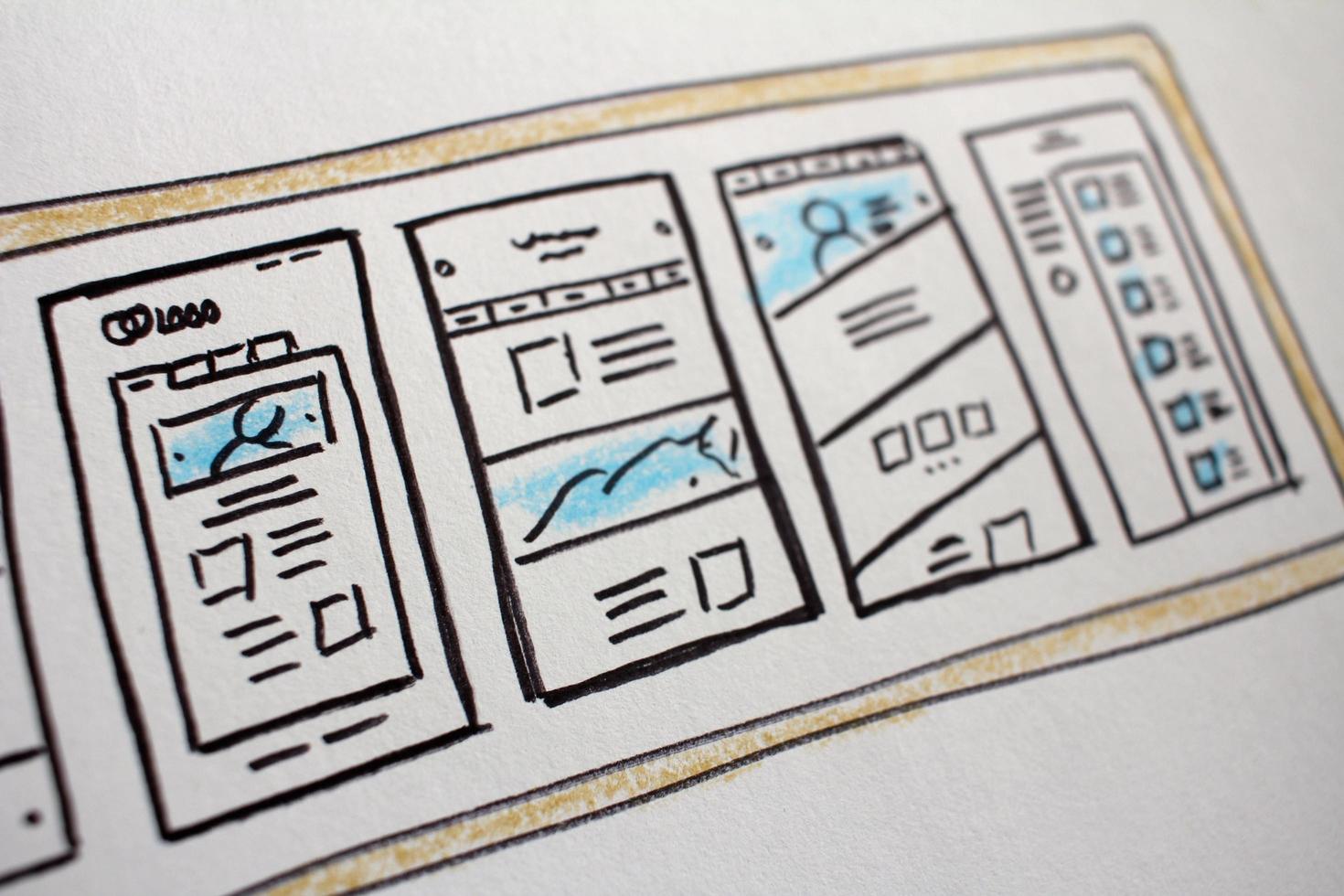 website lay-out doodles foto