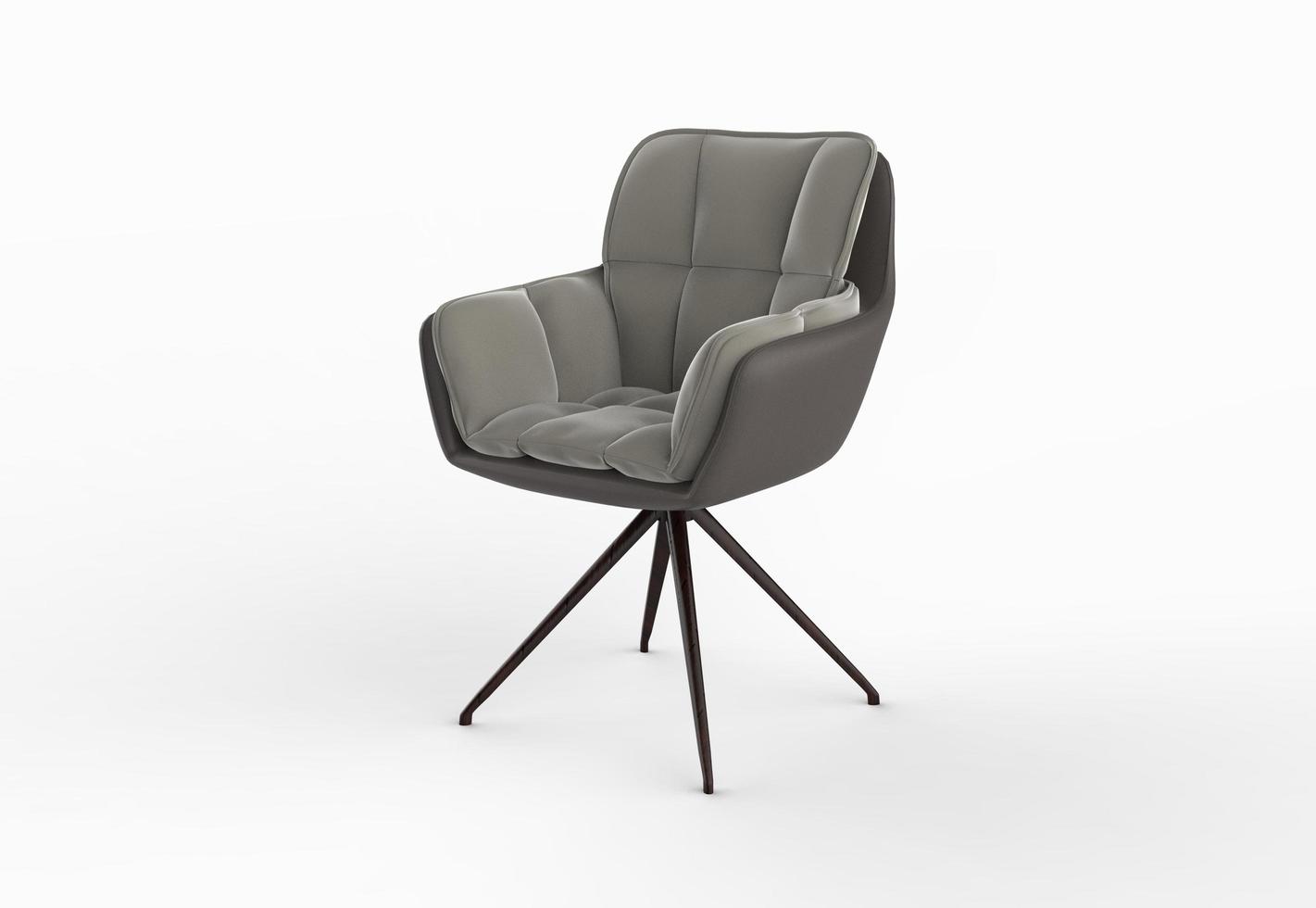 geïsoleerd stoel Aan wit achtergrond, meubilair interieur ontwerp foto. modern grijs stoel. foto