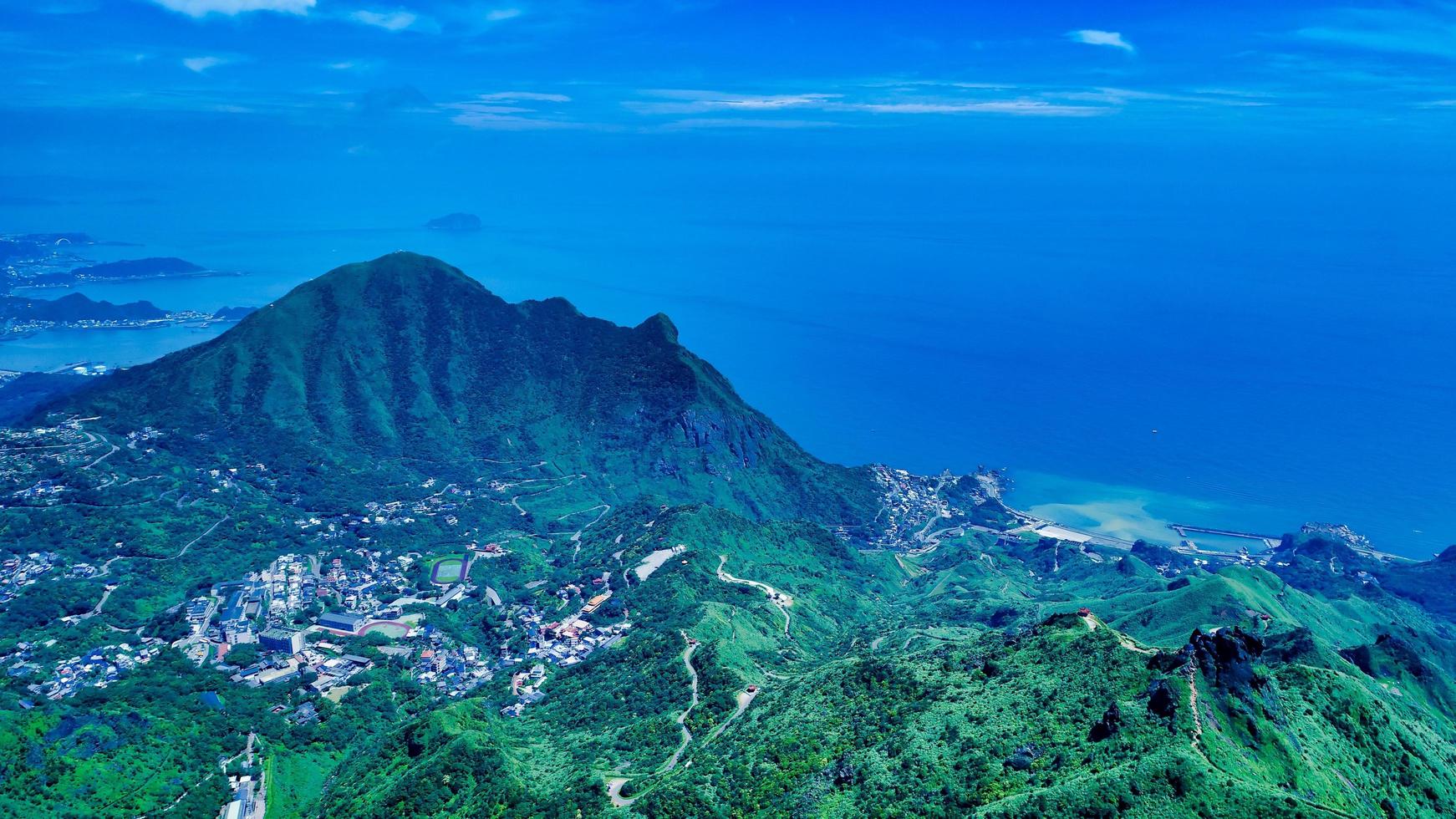 luchtfoto van de nieuwe stad Taipei foto