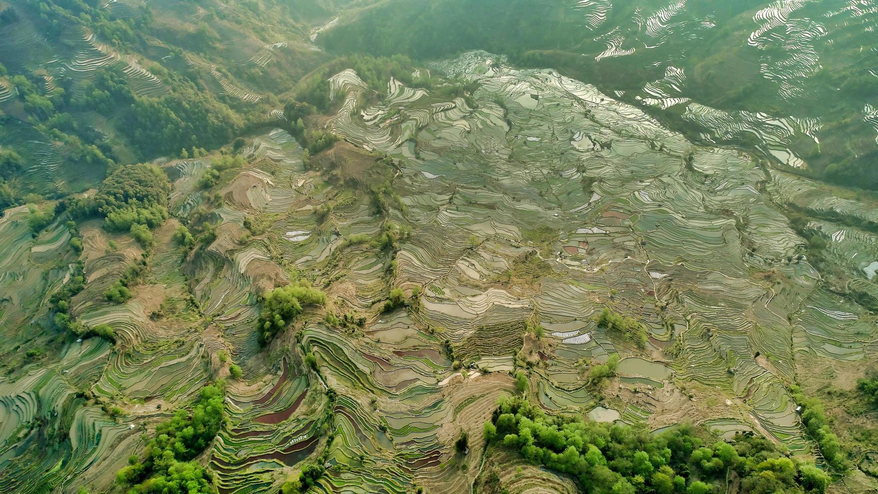 luchtfoto van yunnan, china foto