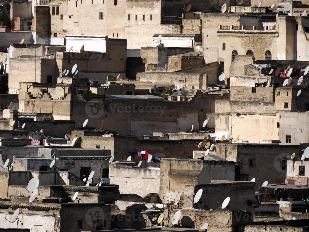 antenne visie panorama van de fez el Bali medina Marokko. Fez el Bali was Gesticht net zo de hoofdstad van de idrisid dynastie tussen 789 en 808 advertentie. foto