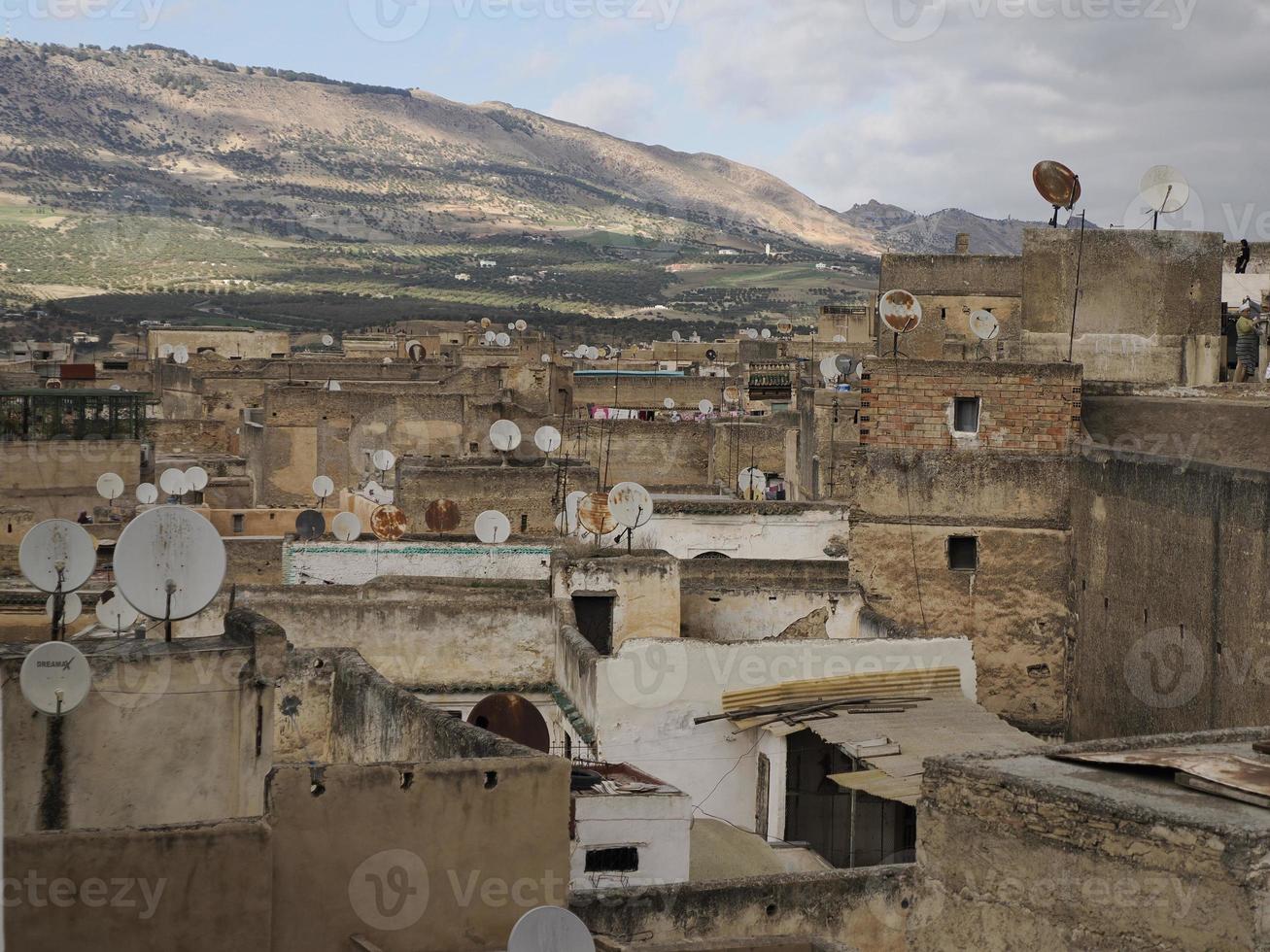 antenne visie panorama van de fez el Bali medina Marokko. Fez el Bali was Gesticht net zo de hoofdstad van de idrisid dynastie tussen 789 en 808 advertentie. foto