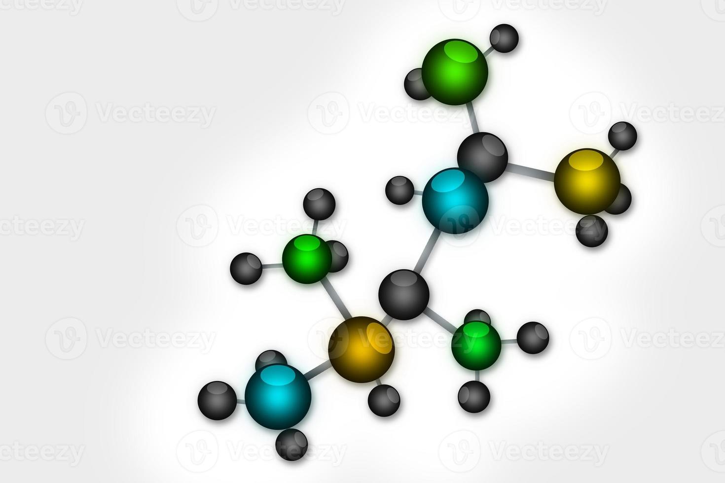 digitaal illustratie van moleculen in abstract achtergrond foto