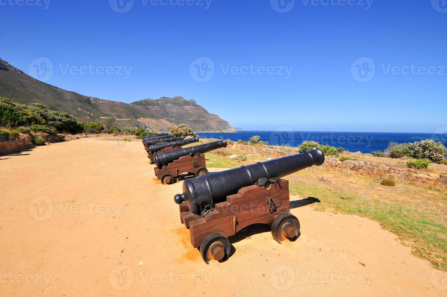 kanonnen langs chapmans piek, kaap dorp, zuiden Afrika foto