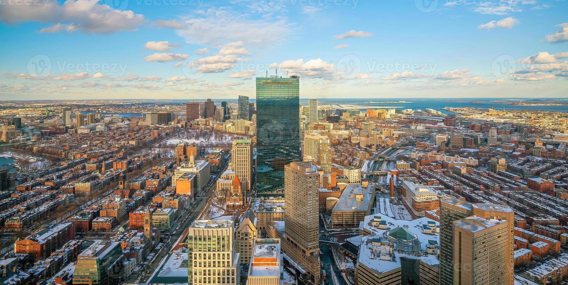 downtown Boston stad horizon stadsgezicht van Massachusetts in Verenigde staten foto