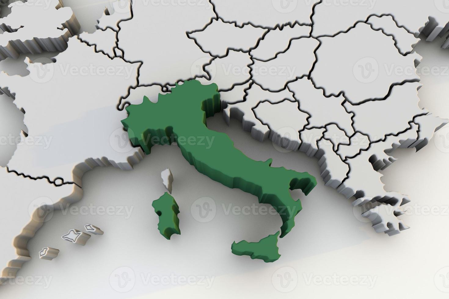 3d Italië kaart een Europese land foto