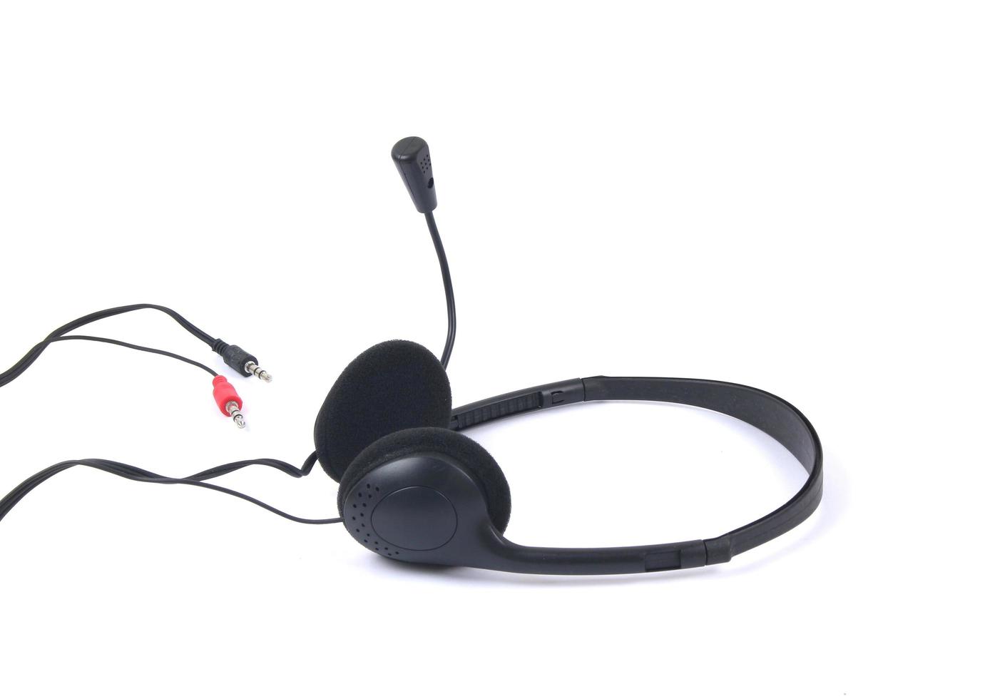 zwarte headset met microfoon foto