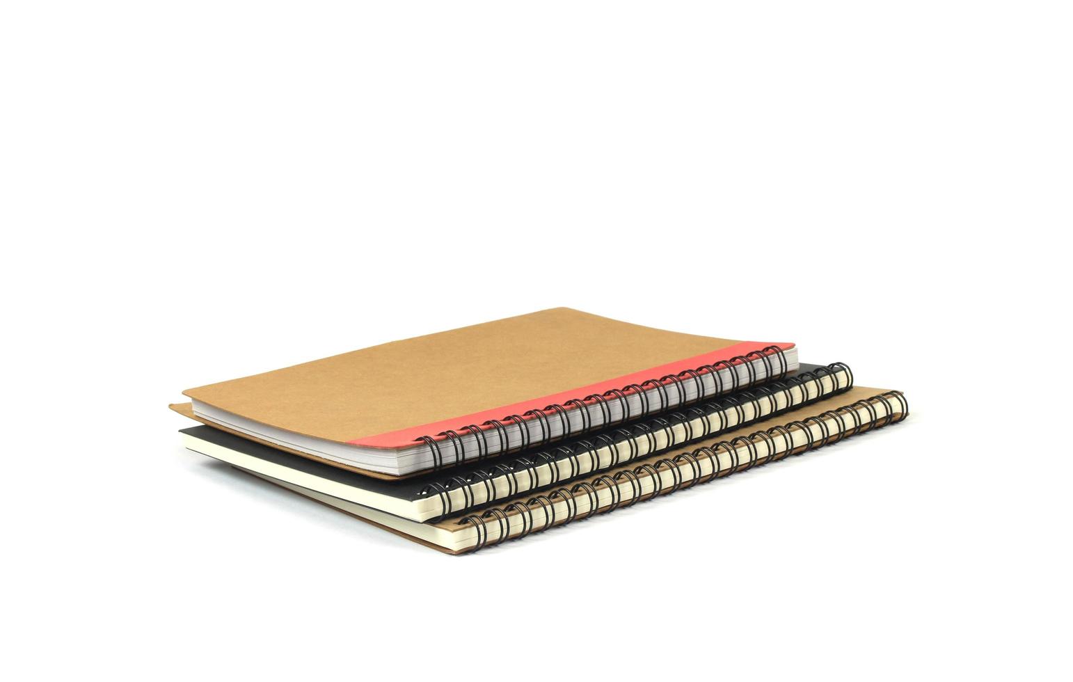 spiraal notebooks op wit foto