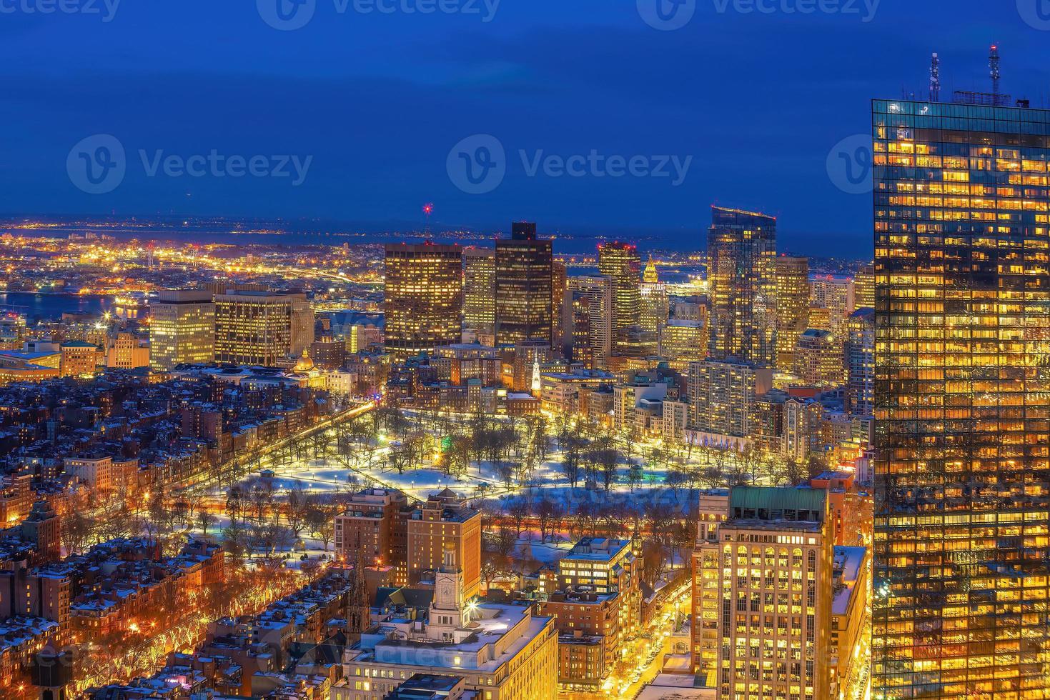 downtown Boston stad horizon stadsgezicht van Massachusetts in Verenigde staten foto