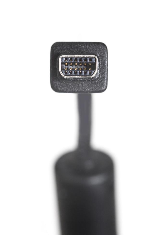 close-up van een mini-usb-kabel op witte achtergrond foto