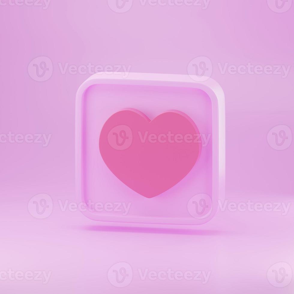 hart vorm 3d renderen roze Valentijnsdag dag foto
