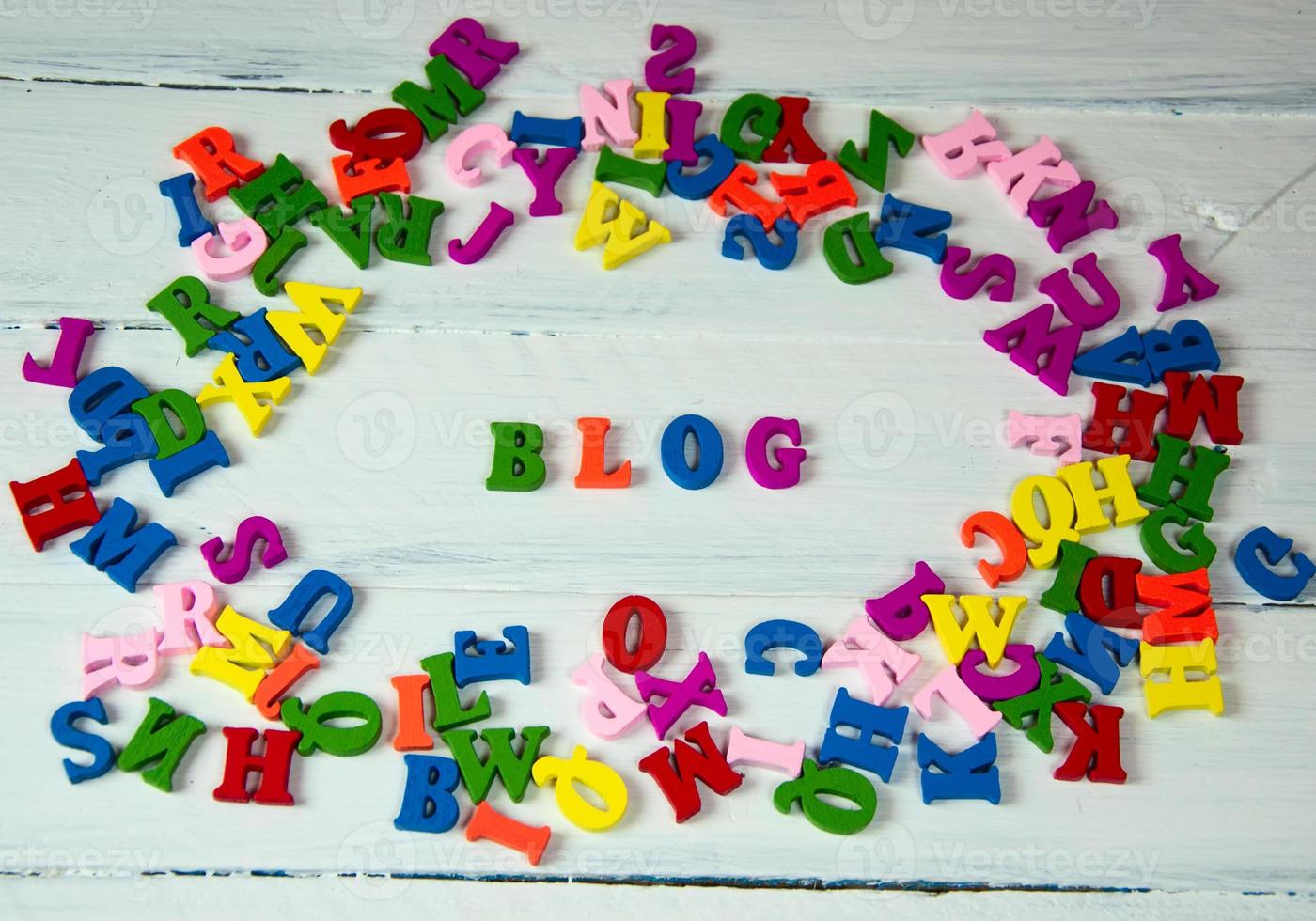 woord van kleurrijk brieven blog foto