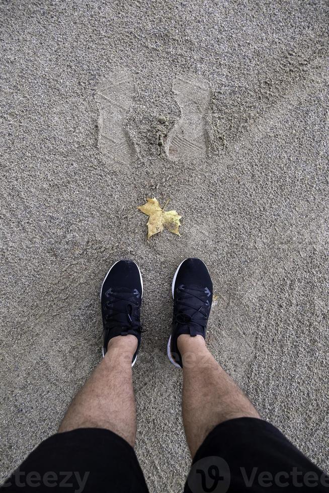 voeten van Mens in natuur foto